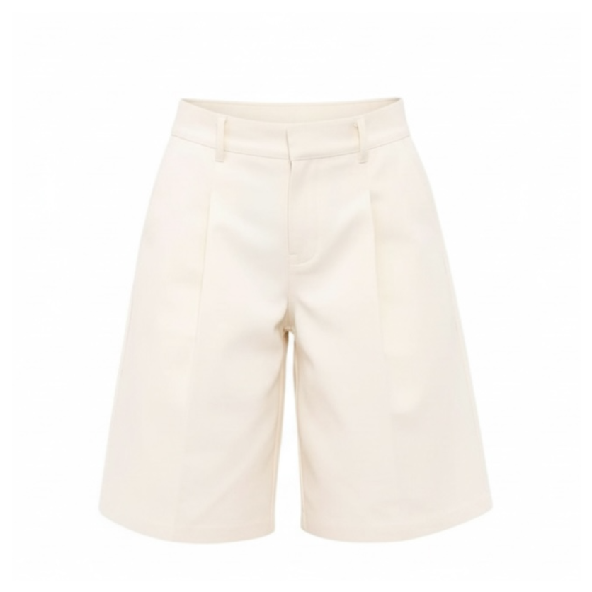 Beige shorts on a white background