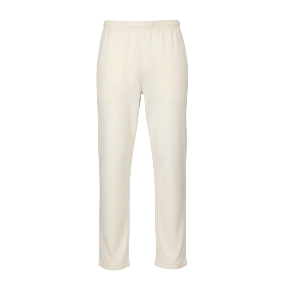 Loud Minds The Iconic Fleece Straight Leg Pant in white organic cotton fleece, straight leg, front view