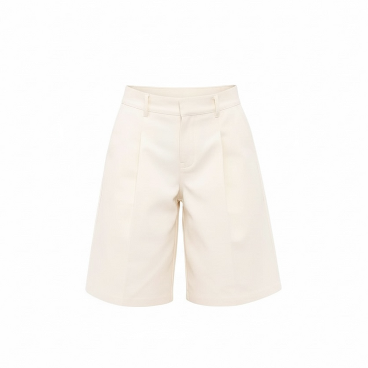 Beige shorts on a white background